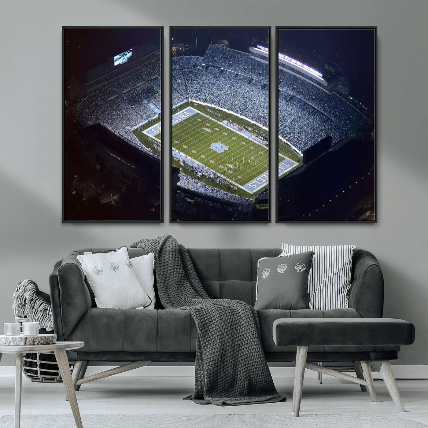 88375-MGV-CV-36X24-University of North Carolina Tar Heels Football Team Print - Chapel Hill Kenan Memorial Stadium