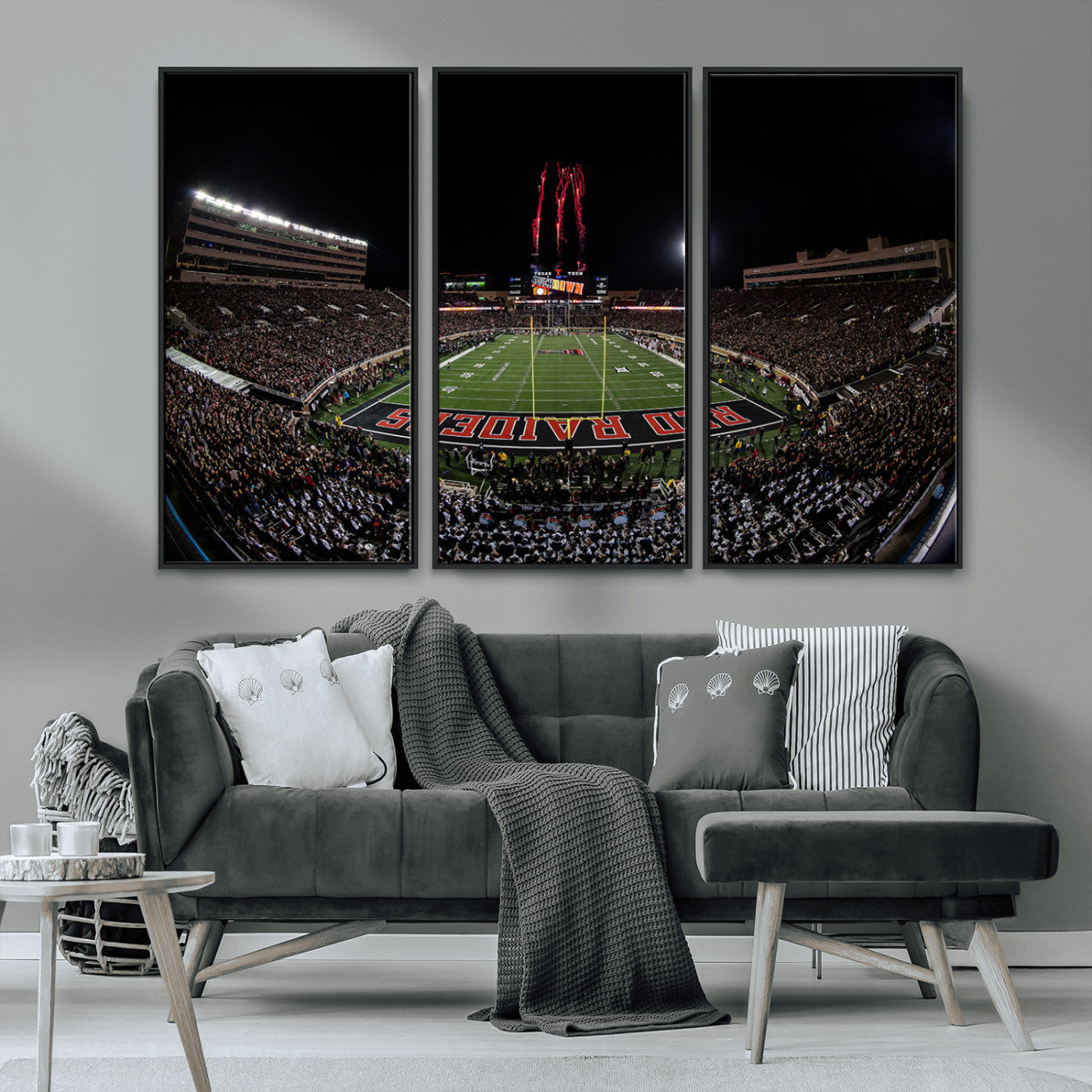 -Framed Texas Tech Red Raiders Stadium Canvas, Texas Tech Red Raiders Football Team Print - Lubbock