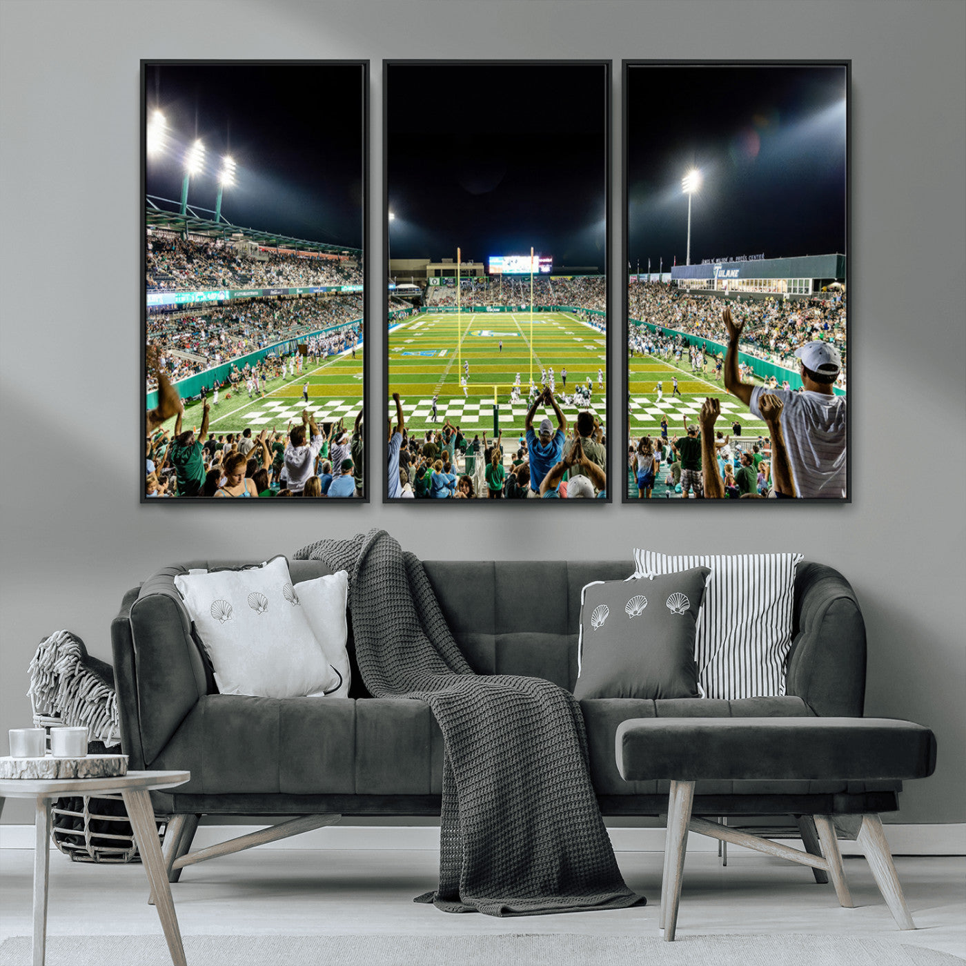 -The Tulane University Green Wave Football Team Print - New Orleans Yulman Stadium Wall Art Canvas
