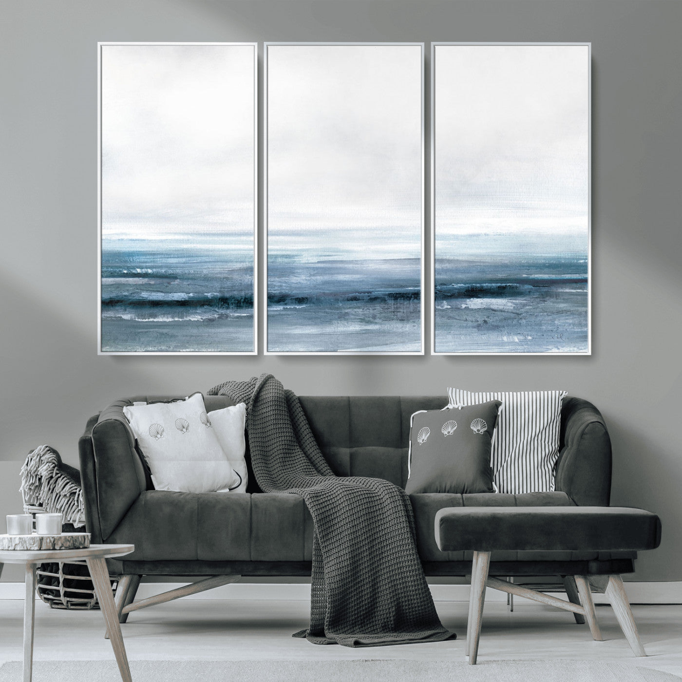 65702-MGV-CV-36X24-Blue Ocean Abstract Artwork Wall Art Canvas Print
