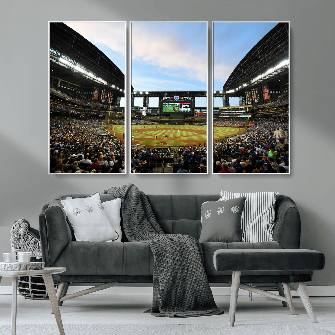 92672-MGV-CV-36X24-Arizona Diamondbacks Team Print - Phoenix Chase Field Stadium Wall Art Canvas Print