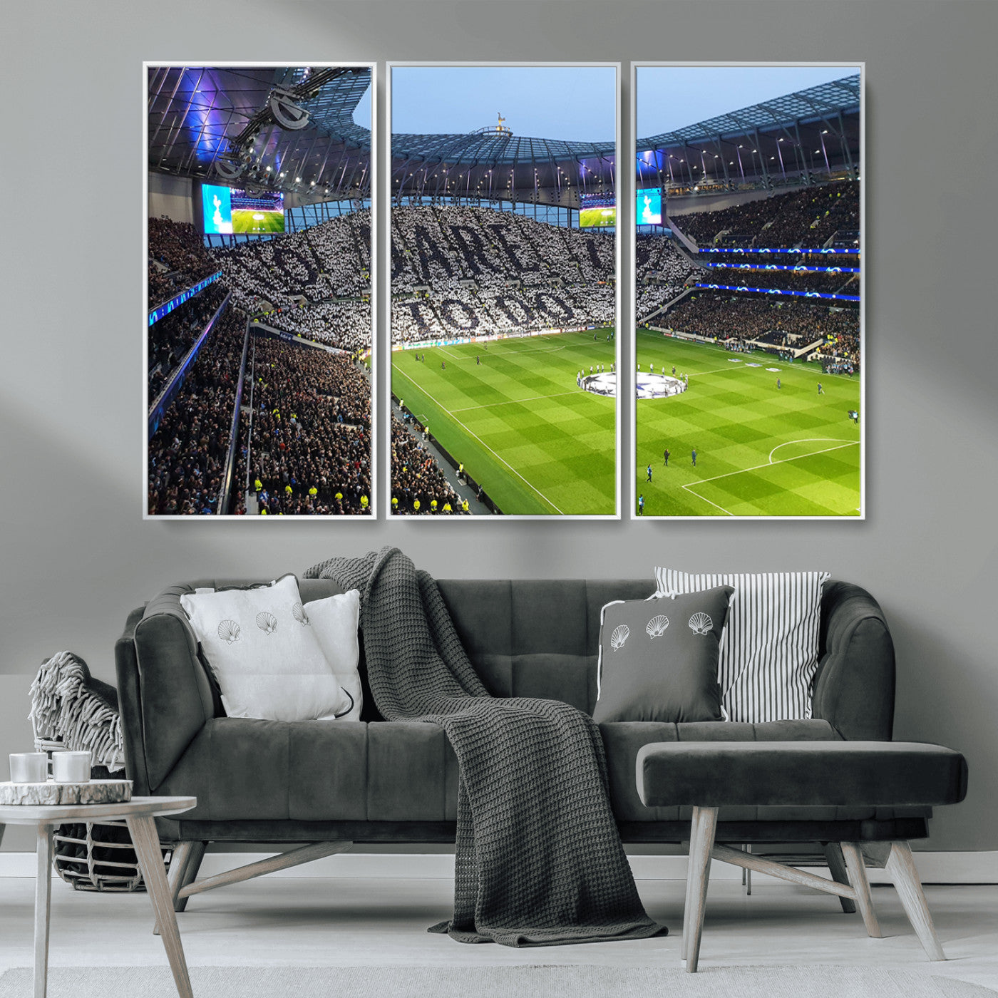-Tottenham Hotspur Stadium Canvas Print, Match Day Triple Canvas Wall Art - Premier League Football
