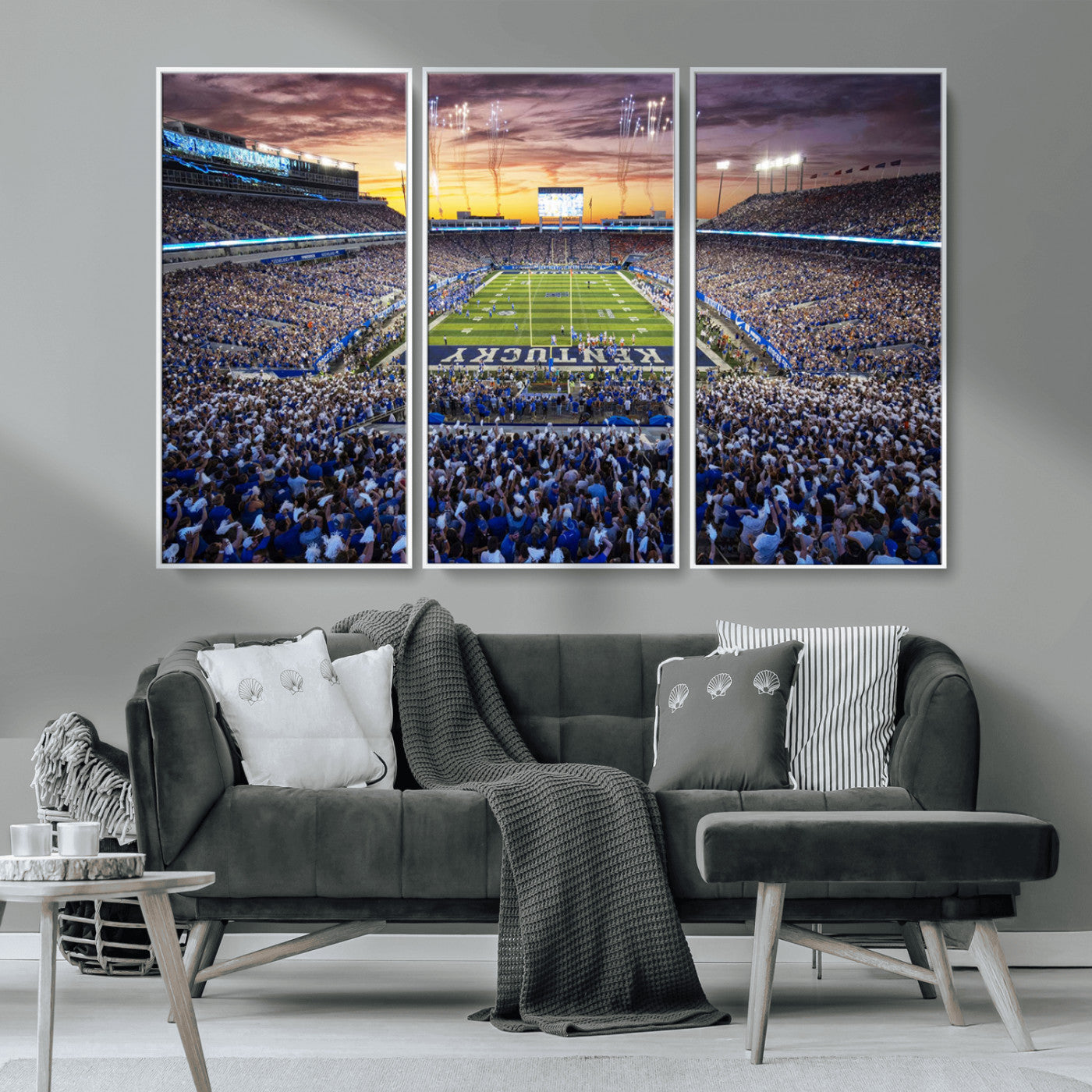 78524-MGV-CV-36X24-Kroger Field Wall Art Print - Kentucky Stadium Wall Art Print - Sunset Football Stadium Wall Decor -