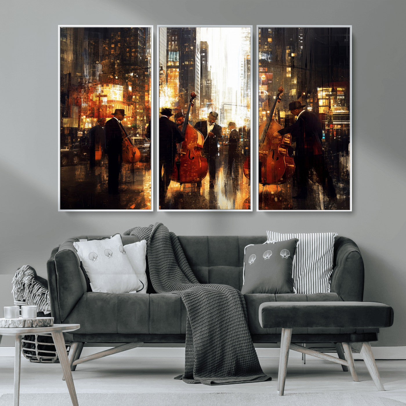 -Abstract Jazz Art Wall Art Canvas Print - Framed Abstract Music Canvas - Colorful Instrument Poster
