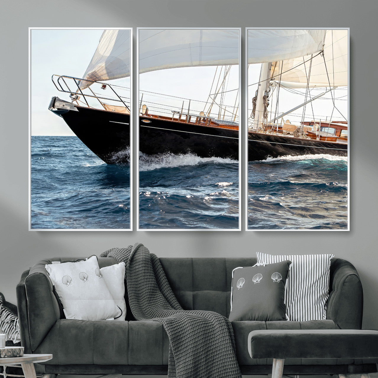 97168626-MGV-CV-36X24 - Boat Yacht Wall Art – Ocean Waves & Sailing Adventure Canvas Print, Nautical Elegance & Marine Journey for Living Room or Luxury Decor