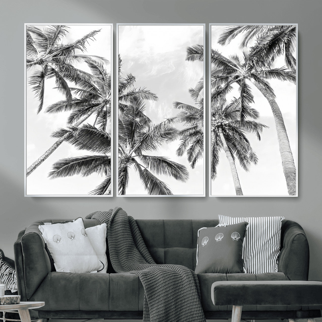 62113786-MGV-CV-36X24 - Palm Trees Wall Art – Tropical Breeze Canvas Print, Vacation Island Silhouette, Coastal Calm and Summer Paradise for Living Room or Beach House Decor