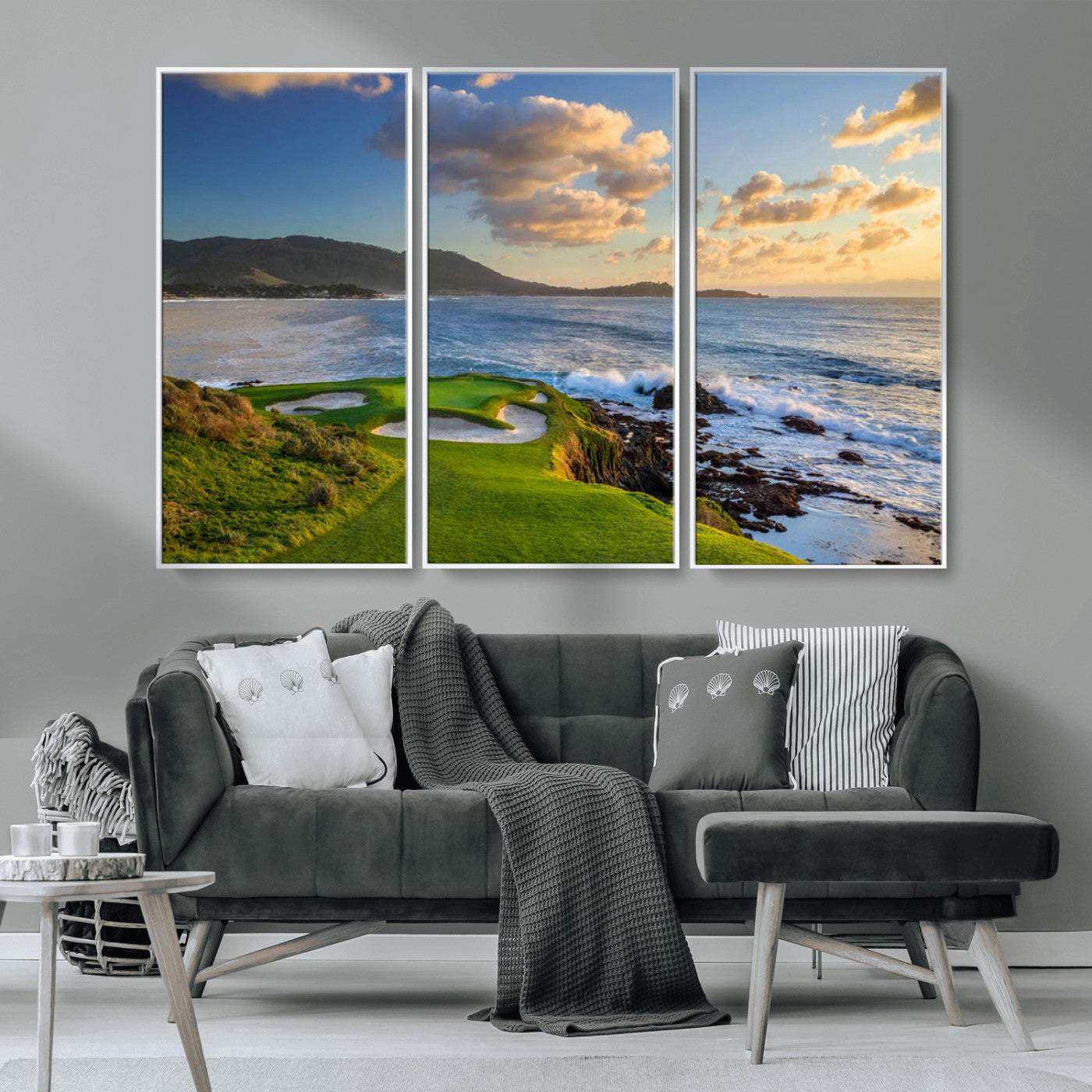 50107048-MGV-CV-36X24-Pebble Beach Golf Links Wall Art Canvas Print – Iconic Coastal Golf Course Artwork for Home, Office, Living Room