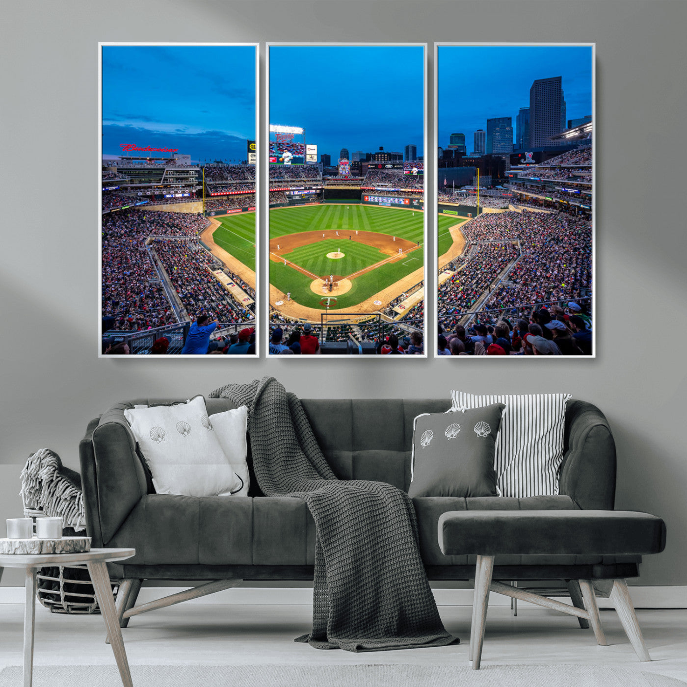 -Target Field Stadium Wall Art Canvas Print – Minnesota Twins Baseball Team Iconic Ballpark Scene for home, office
