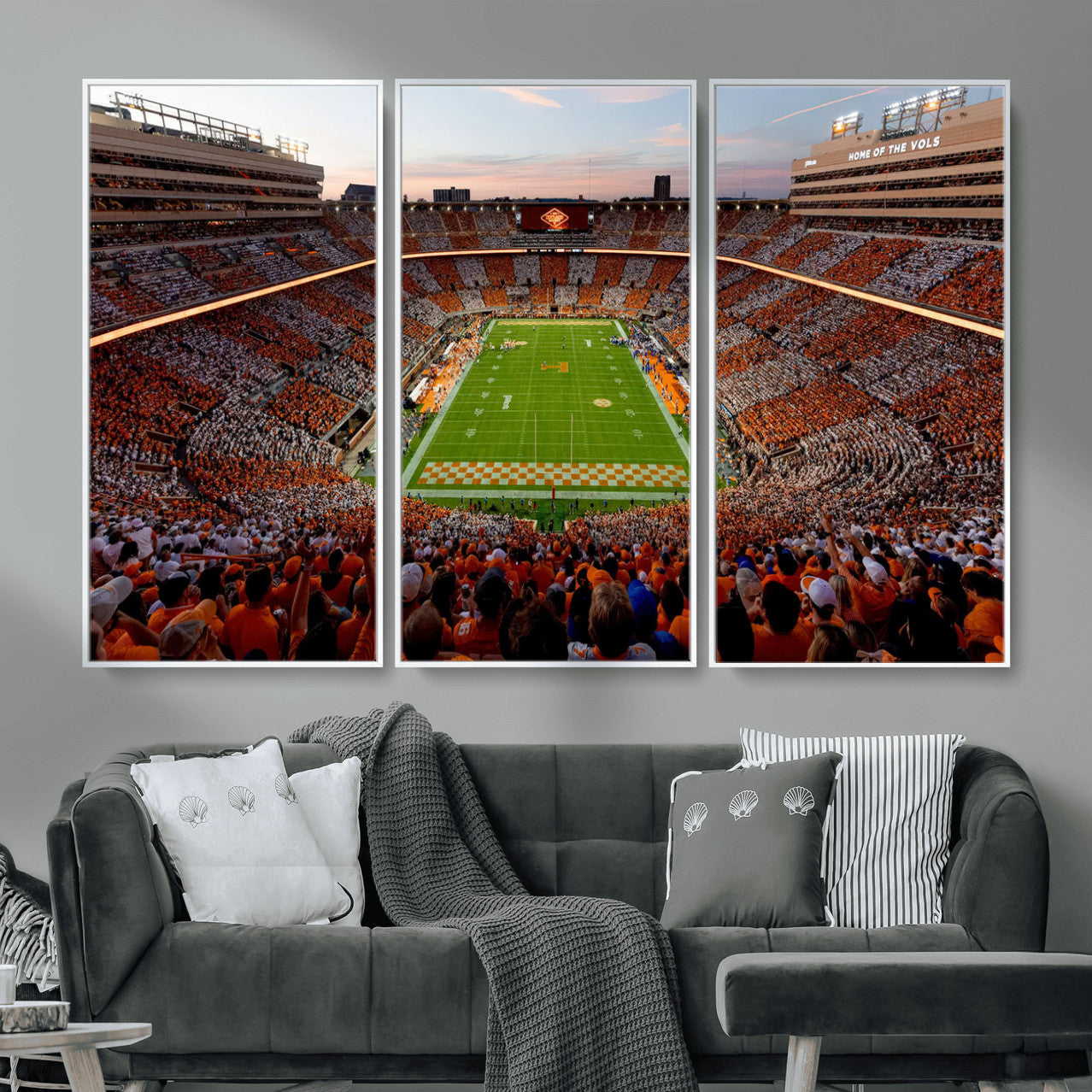 37160229-MGV-CV-36X24 - Tennessee Neyland Stadium Wall Art, Sports Arena Canvas Print, Panoramic Stadium Canvas Artwork for Home, Office