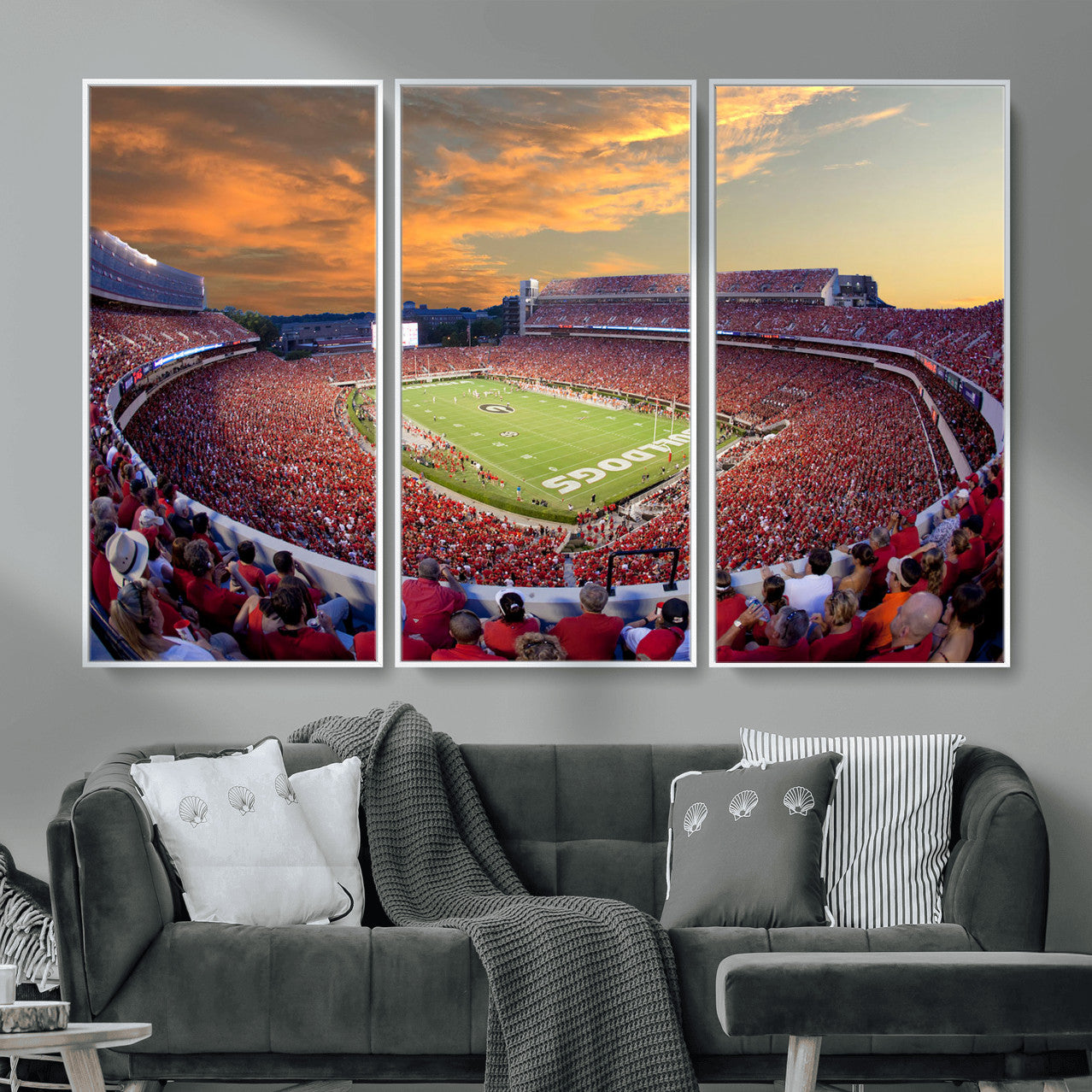 73680988-MGV-FC-48X32-3P - Dooley Stadium Wall Art, Sports Arena Canvas Print, Dooley Field Sanford Stadium Artwork for Home, Office