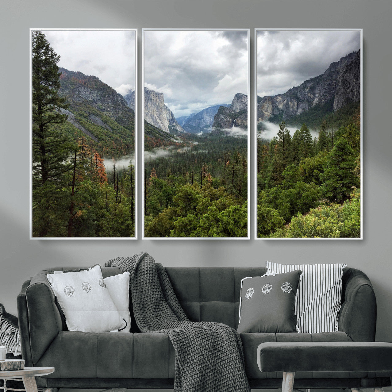 46168759-MGV-CV-36X24 - Yosemite Valley Wall Art Canvas Print, El Capitan Mountain Landscape Nature Wall Decor