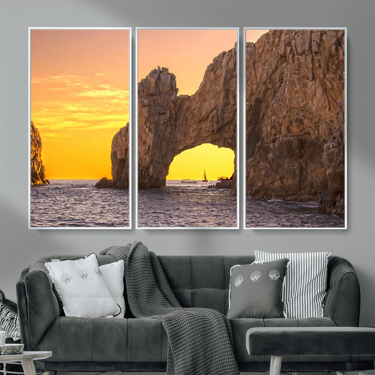 66414515-MGV-CV-36X24 - El Arco Cabo San Lucas Ocean Arch Wall Art Canvas Print, Baja California Rock Arch Seascape Canvas Print, Mexico Coastal Landmark Scenic Art Printing