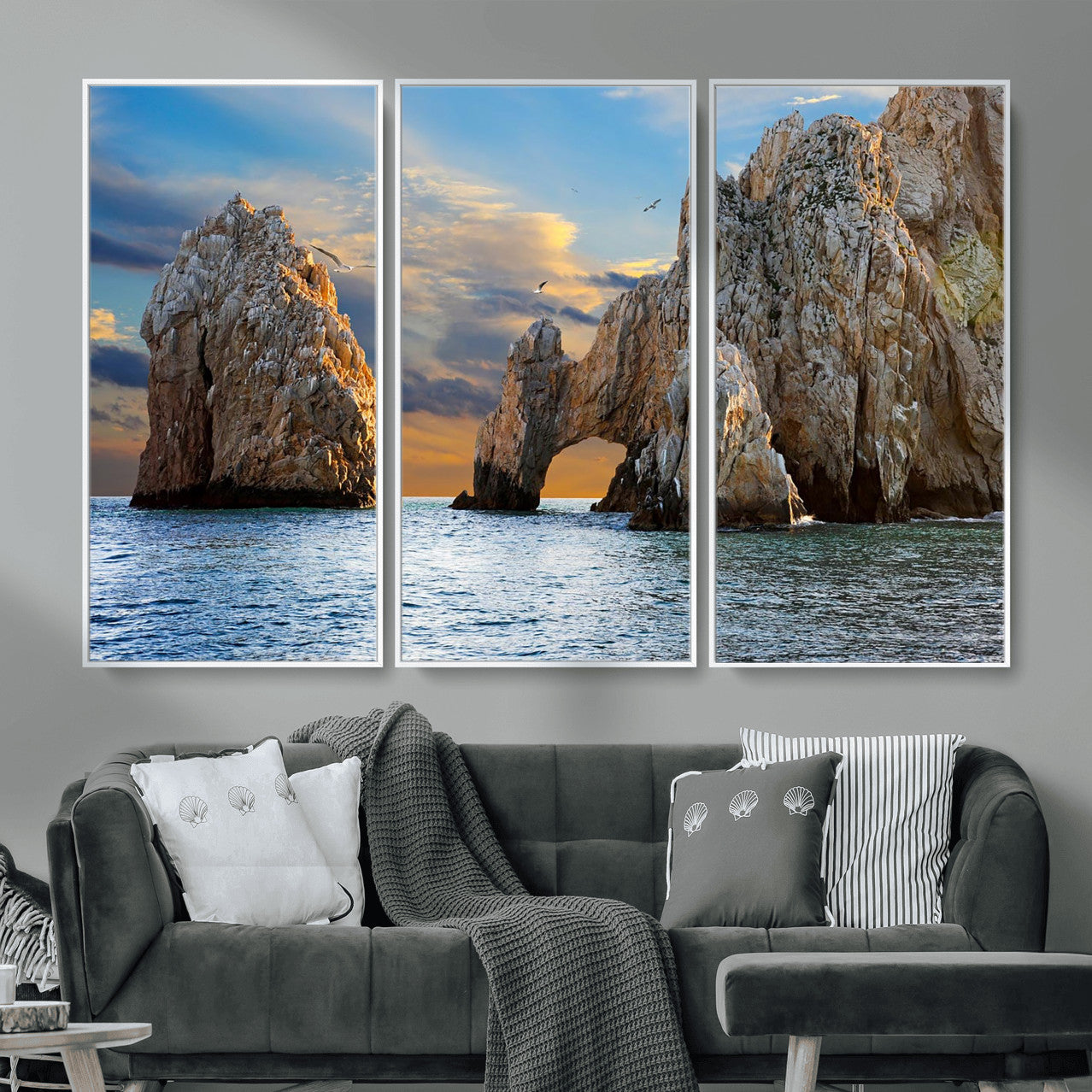 63505689-MGV-CV-36X24 - El Arco Cabo San Lucas Ocean Arch Wall Art Canvas Print, Baja California Rock Arch Seascape Canvas Print, Mexico Coastal Landmark Scenic Art Printing