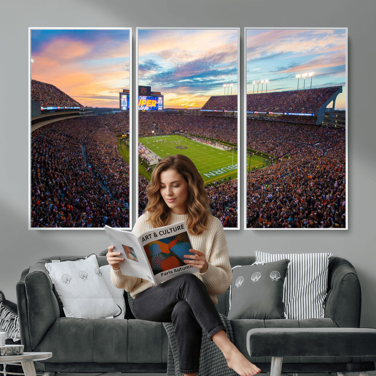 75203764-MGV-CV-36X24 - Jordan-Hare Stadium Auburn Tigers Football Stadium Canvas Wall Art
