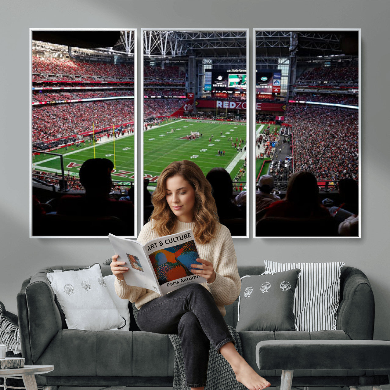 84196298-MGV-CV-36X24 - State Farm Stadium Canvas Wall Art, Arizona Cardinals Football Stadium Print, Glendale NFL Arena Photography Artwork
