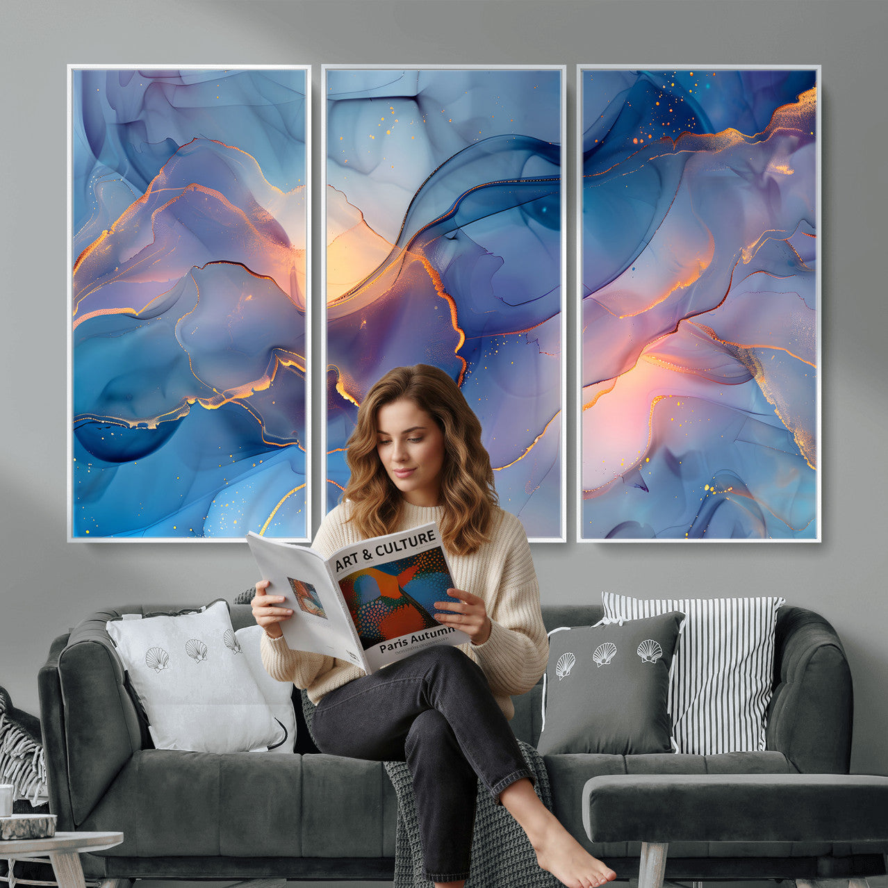 13710509-MGV-CV-36X24 - Colorful Abstract Canvas Wall Art Print, Vibrant Popup Color Art Print