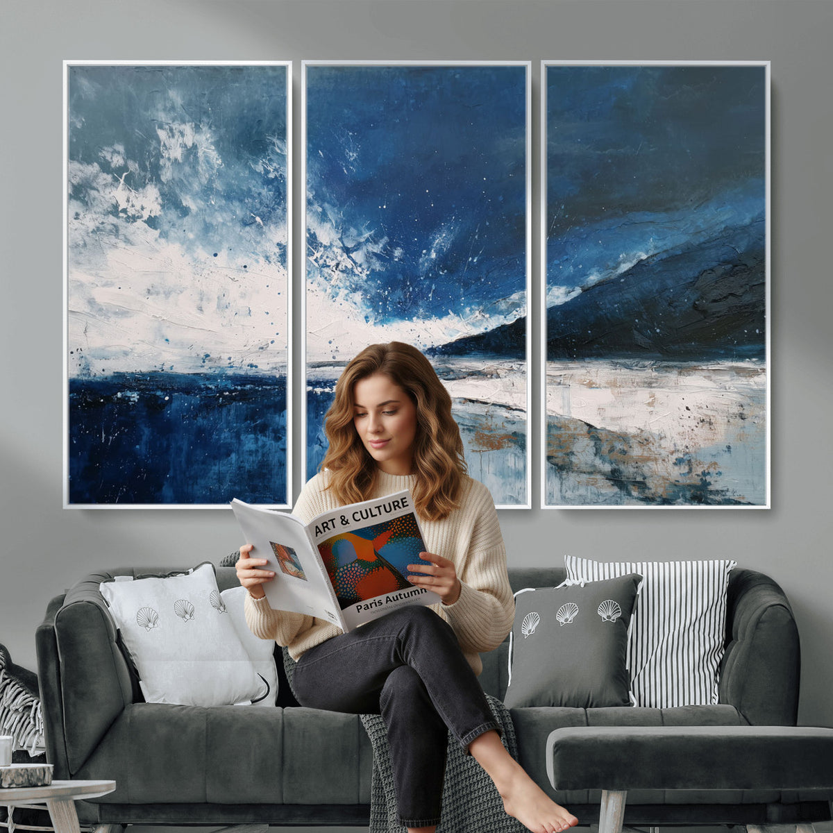 76136620-MGV-CV-36X24 - Extra Large Abstract Wall Art Canvas Print