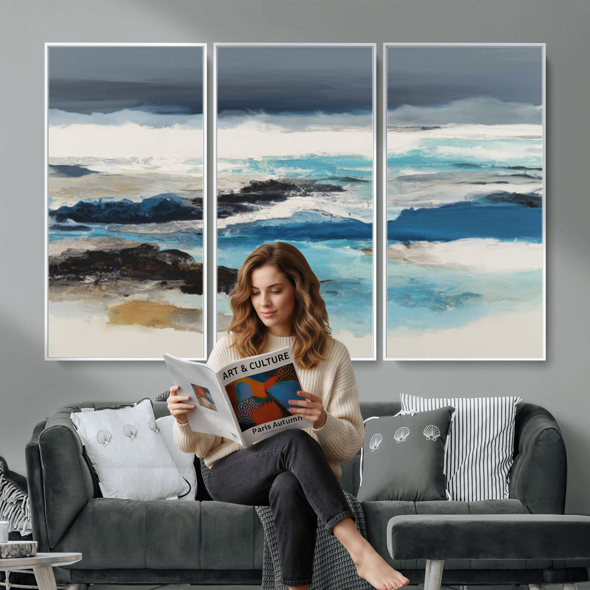 53645131-MGV-CV-36X24 - Extra Large Abstract Wall Art Canvas Print