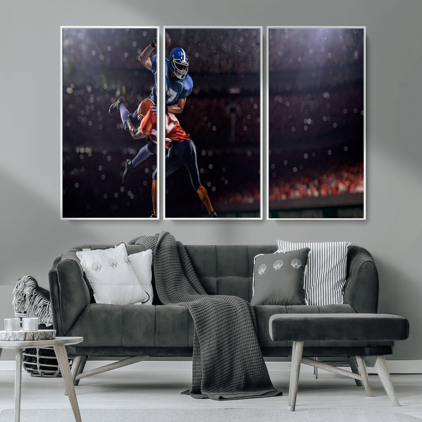 68009-MGV-CV-36X24-American Football Wall Art Canvas Print, Stadium Sport Wall Art Print