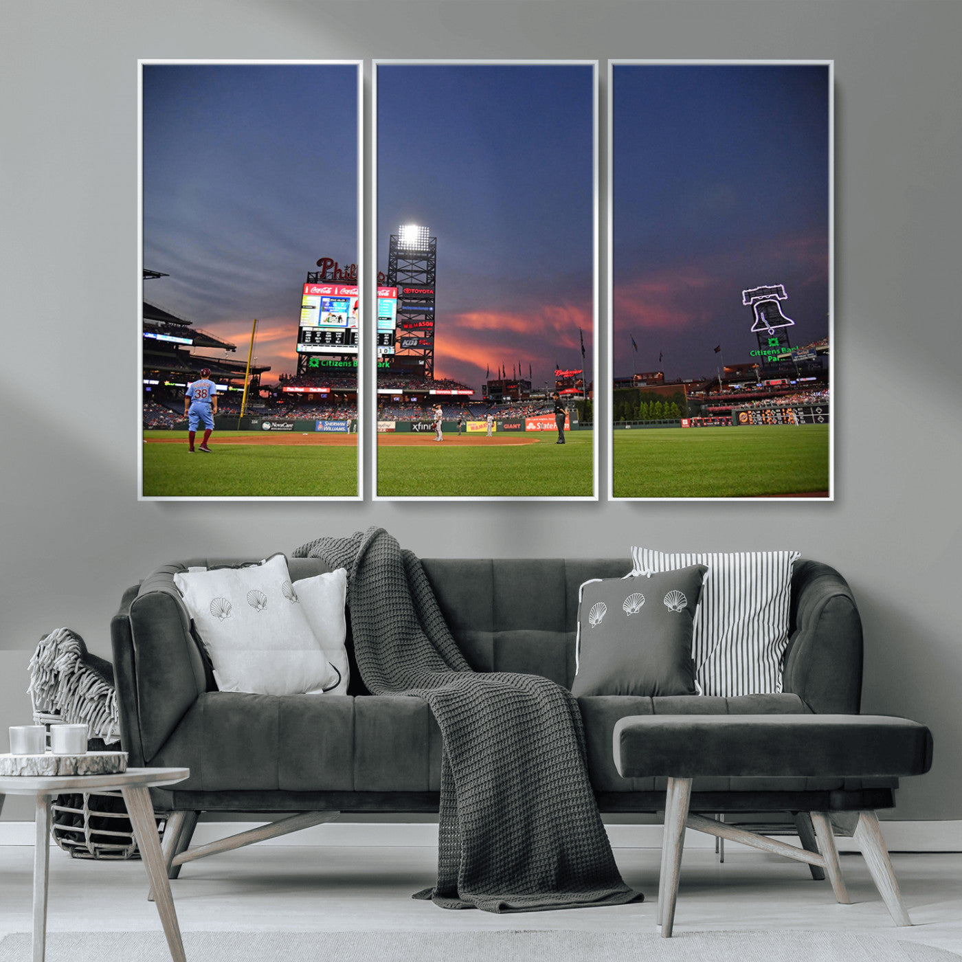 22594-MGV-CV-36X24-Philadelphia Phillies Baseball Print - Philadelphia Citizens Bank Park Stadium Wall Art, Phillies