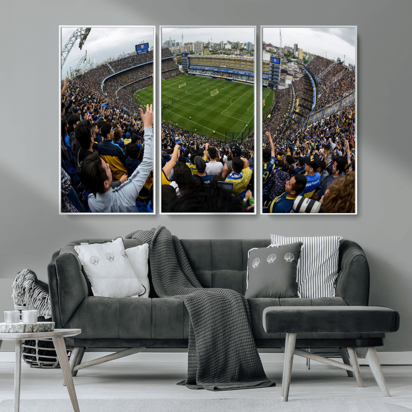 23173-MGV-CV-36X24-Boca Juniors Soccer Team Print - Buenos Aires Bombonera Stadium Wall Art Canvas Print