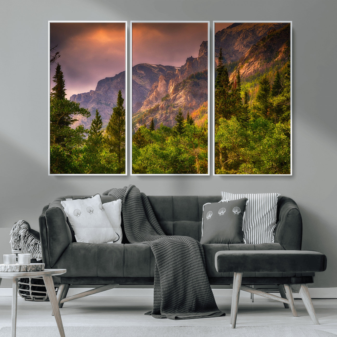 -Colorado Rockies Mountains Wall Art Canvas Print | Ready to Hang Framed Mountain Landscape