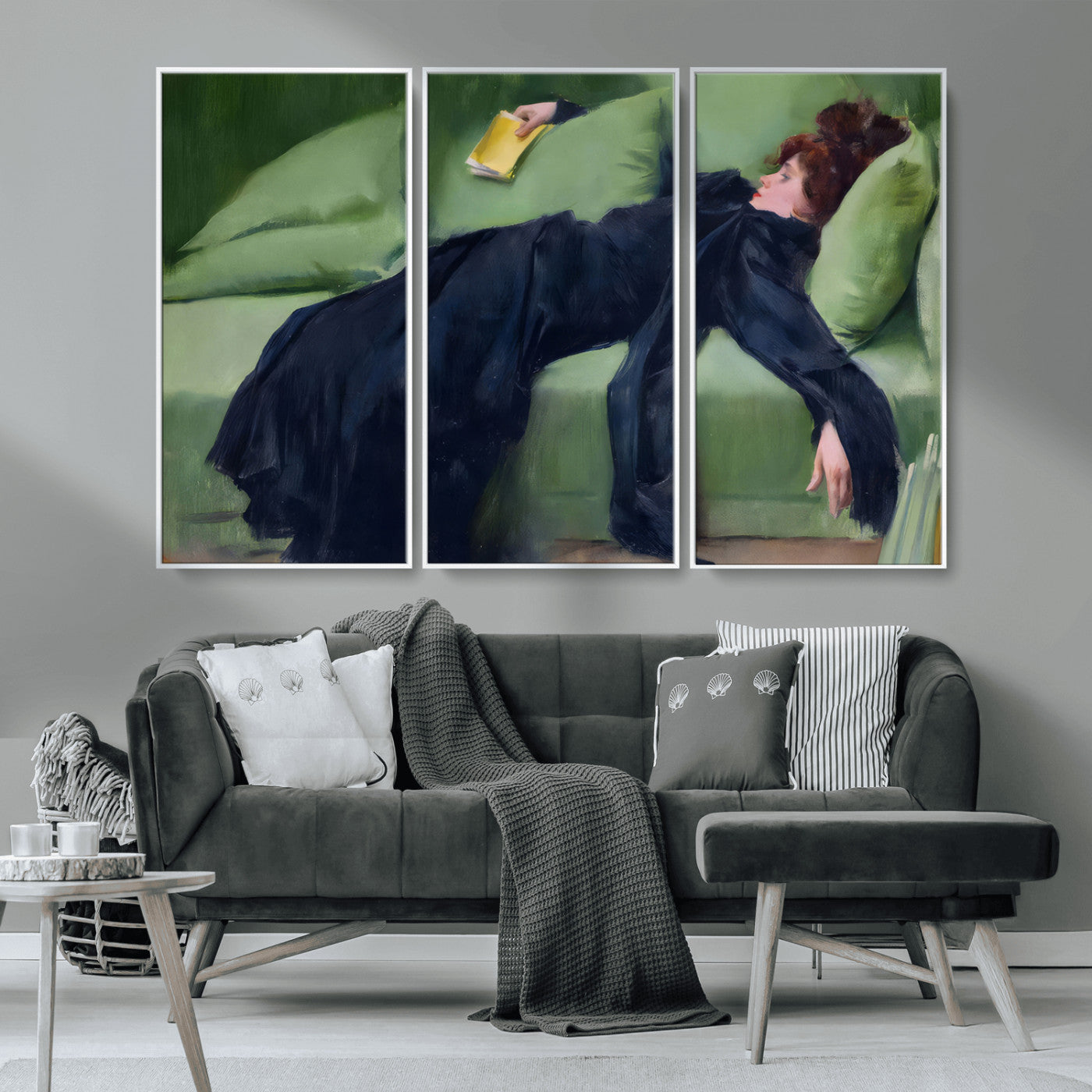 17725-MGV-CV-36X24-Decadent Girl by Ramon Casas Wall Art Canvas Print, Framed Decadent Girl Canvas Print