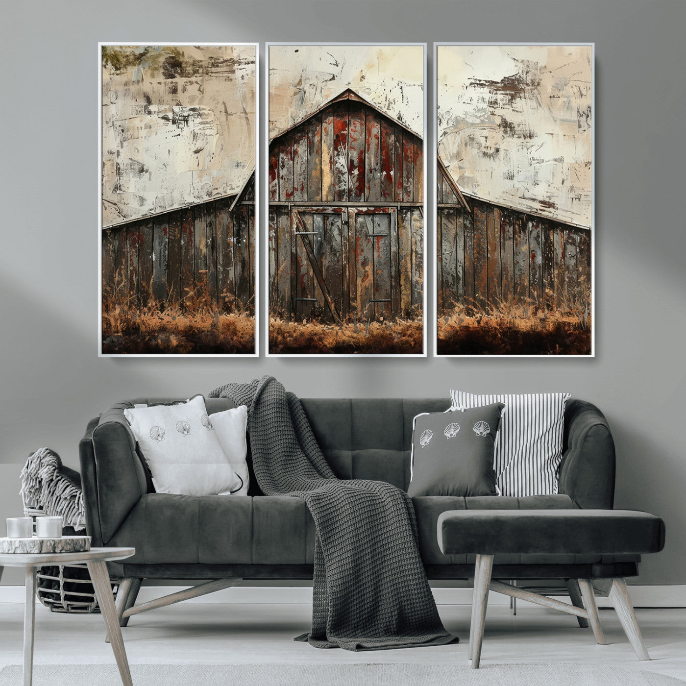 -Rustic Barn Wall Art | Farmhouse Wall Decor Canvas Print | Ready to Hang Barn Decor for Cabin or