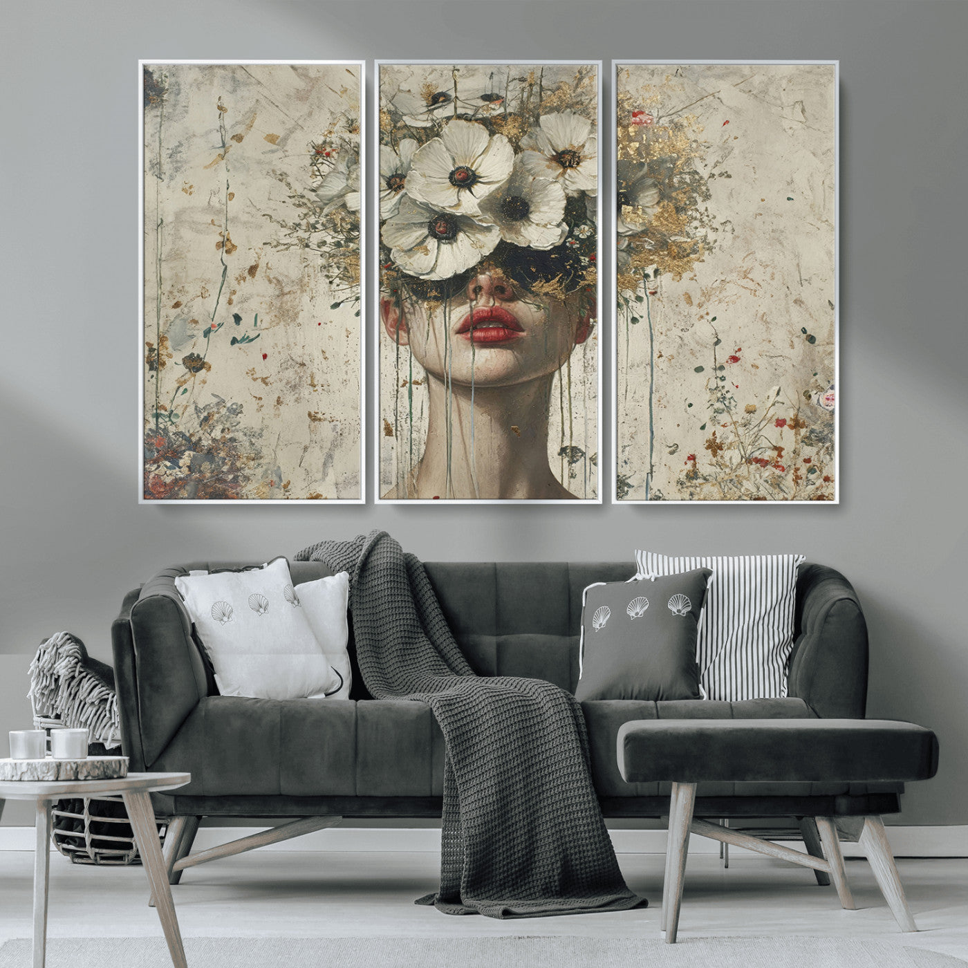72759-MGV-CV-36X24-Abstract Floral Women Patel Wall Art Canvas Print