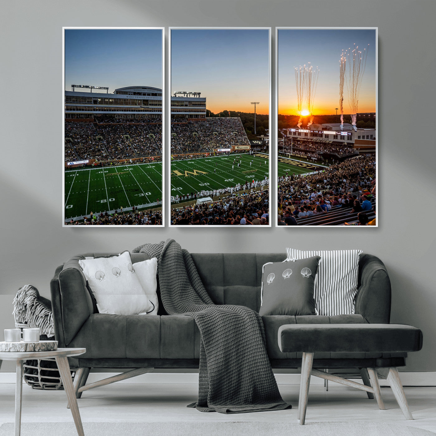 29253-MGV-CV-36X24-Demon Deacons Football Team Print Canvas- Winston-Salem Allegacy Federal Credit Union Stadium Wall