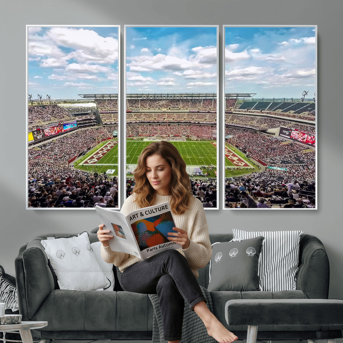 29243-PAN-FL-20X10 - The Temple University Owls Athletics Team Print - Philadelphia Lincoln Financial Field Stadium Wall