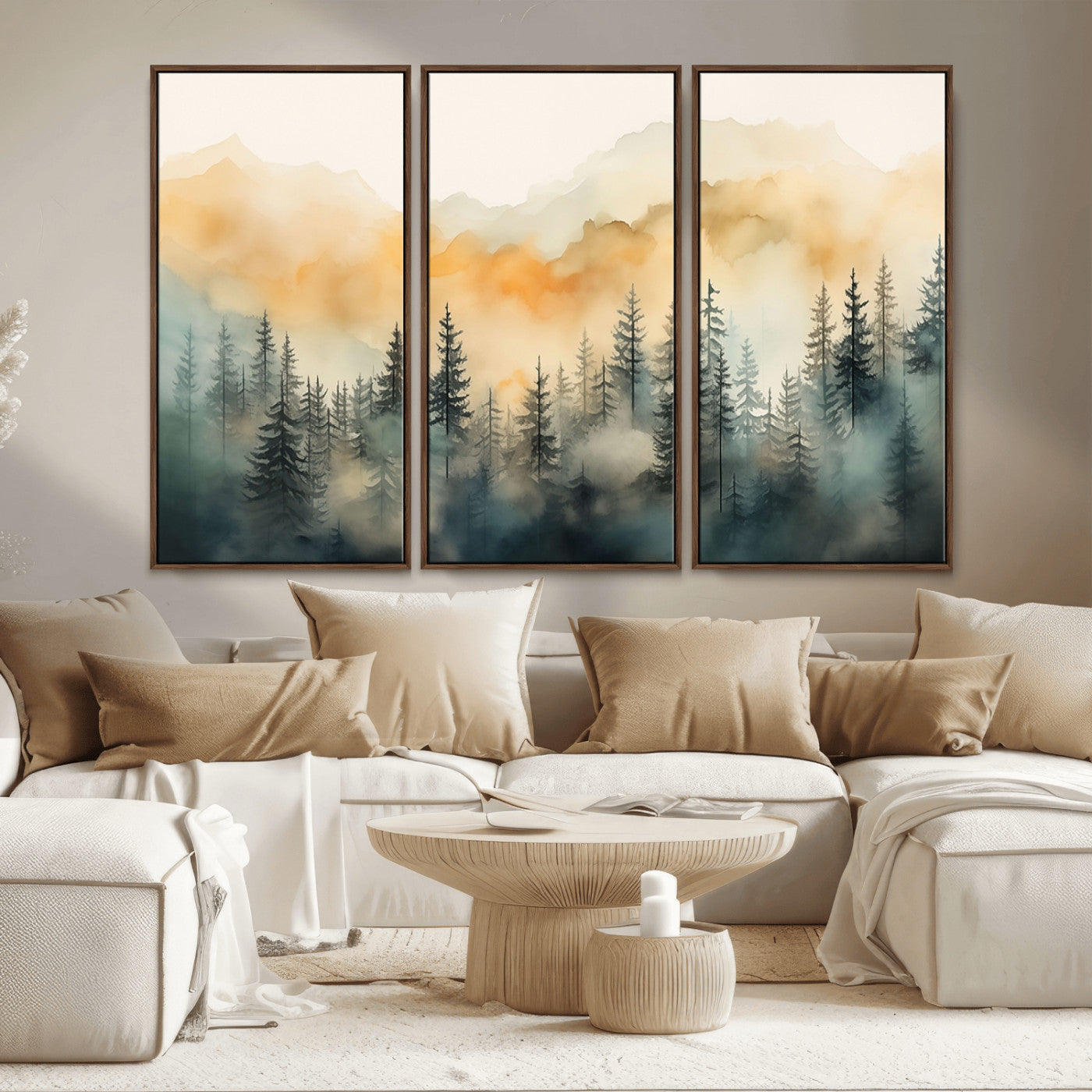 34155-MGV-CV-36X24-Abstract Forest Print - Mountain Wall Art | Autumn Landscape Canvas Print for Living Room, Bedroom,