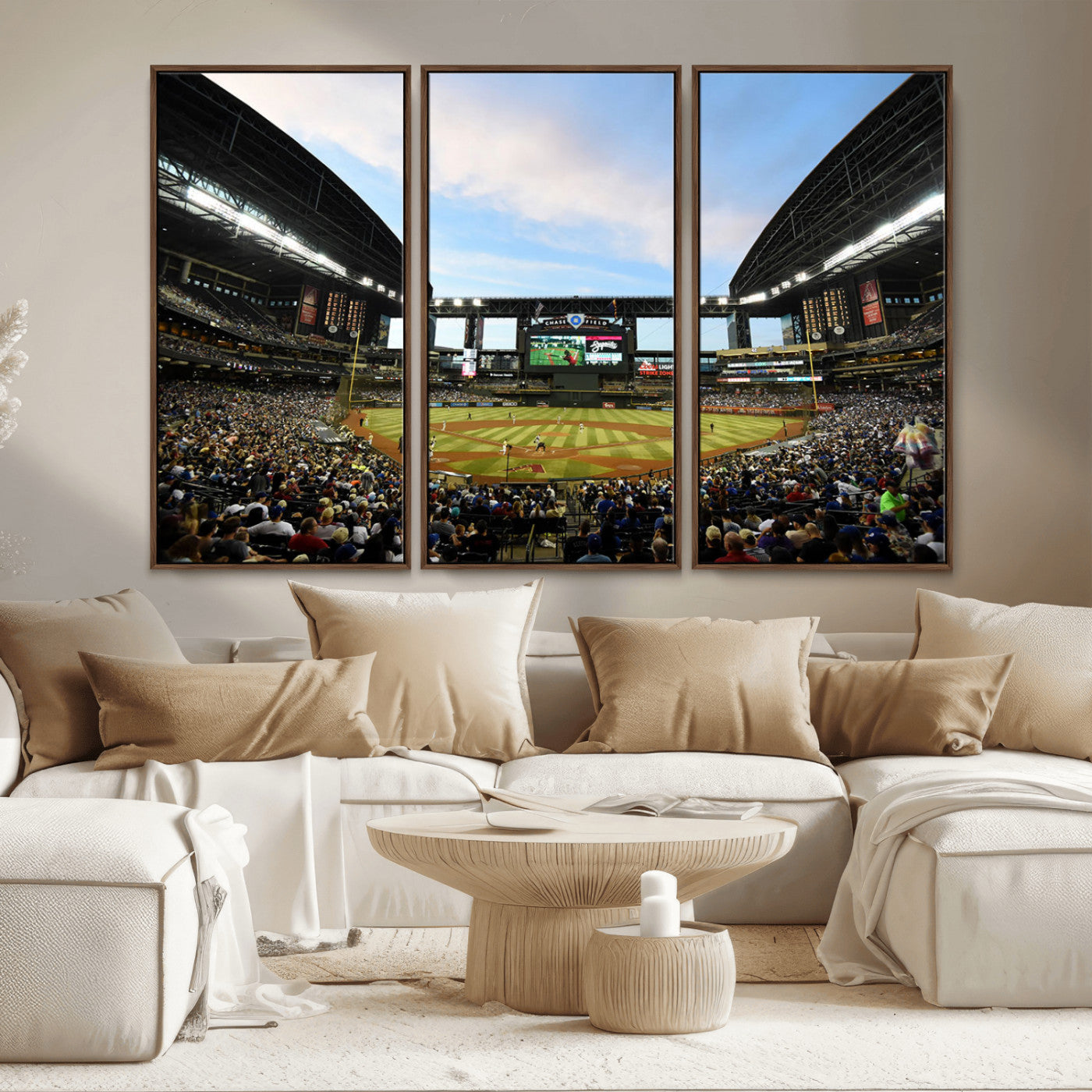 92672-MGV-CV-36X24-Arizona Diamondbacks Team Print - Phoenix Chase Field Stadium Wall Art Canvas Print