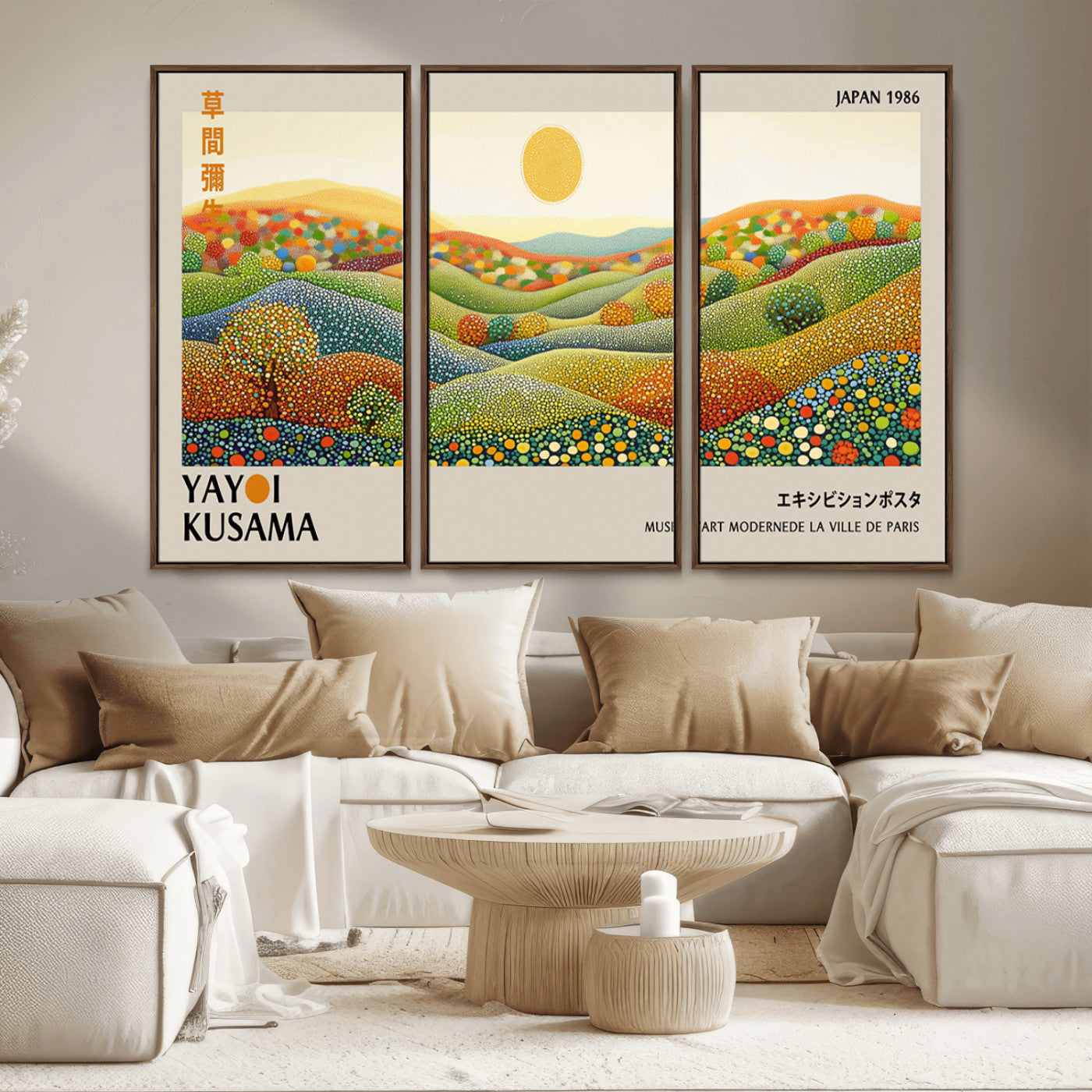 -Yayoi Kusama Wall Art Print – Yayoi Kusama Wabi Sabi Japanese Wall Art Print - Vibrant Abstract