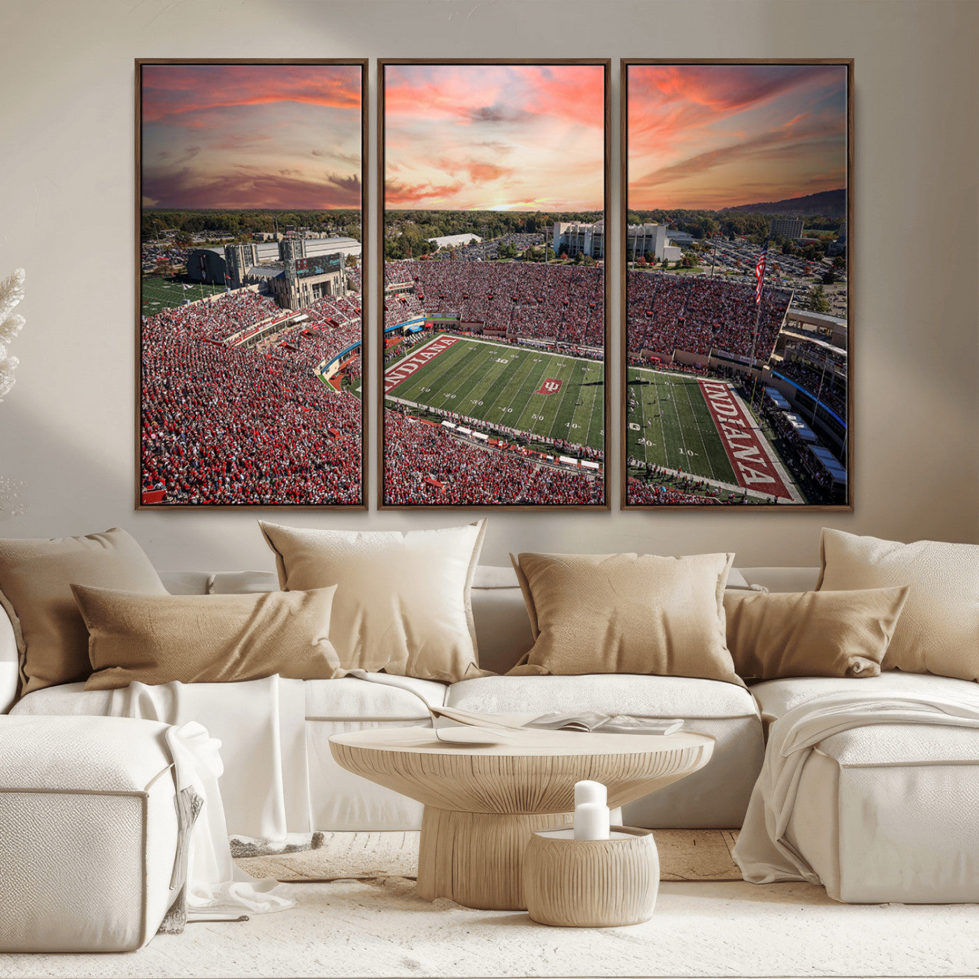 51135-MGV-FC-48X32-3P_Walnut-Indiana Memorial Stadium Wall Art Canvas Print, Framed Studium Canvas Art, Indiana Memorial Stadium