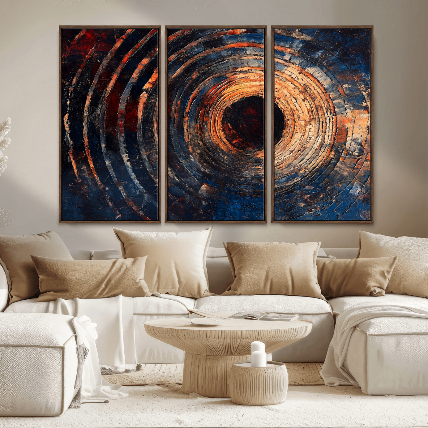 10017879-MGV-CV-36X24-Wood Tree Ring Wall Art Canvas Print – Framed Natural Wood Artwork, Rustic Tree Slice Perfect Decor for Home, Office