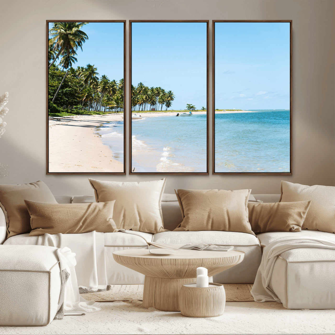 37858872-MGV-CV-36X24 - Palm Tree Paradise Coastal Wall Art – Beach Scene and Ocean Breeze Canvas Print Tranquil Tropical Shore Decor for Living Room, Bedroom or Office