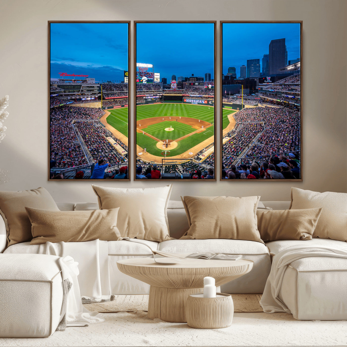 -Target Field Stadium Wall Art Canvas Print – Minnesota Twins Baseball Team Iconic Ballpark Scene for home, office