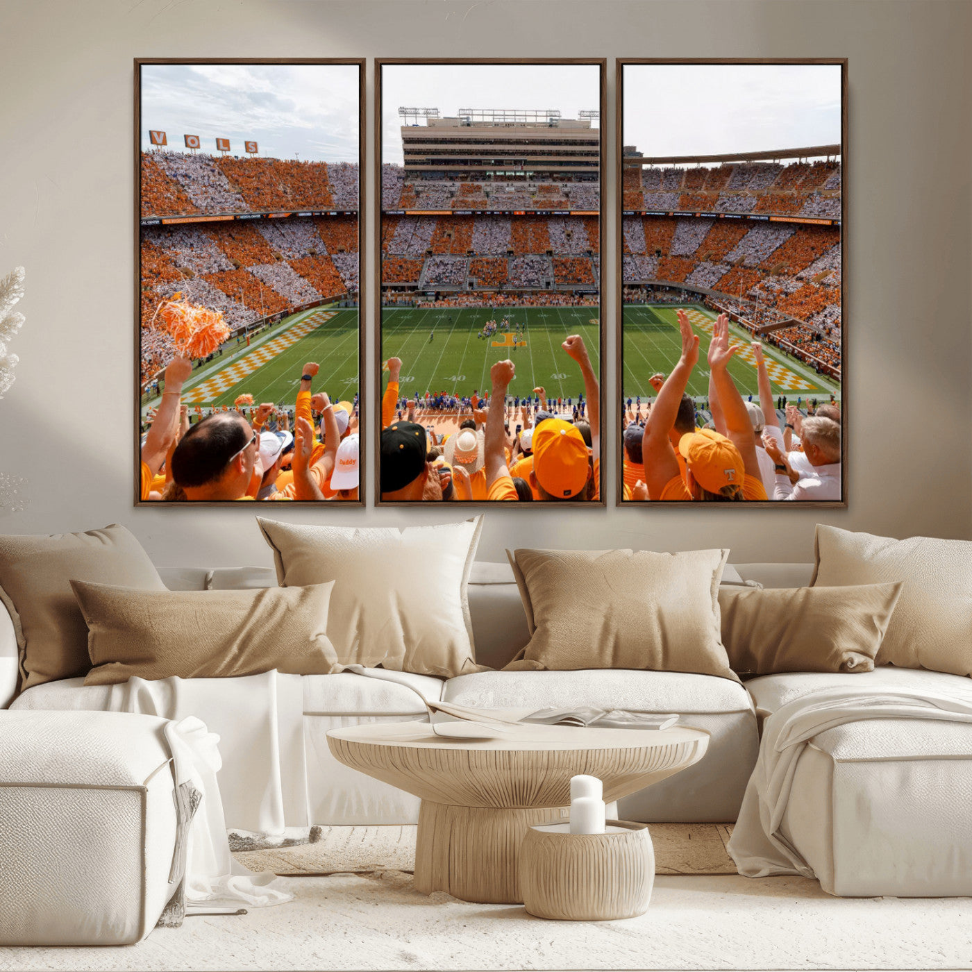 76011417-MGV-FC-48X32-3P - Tennessee Neyland Stadium Wall Art, Sports Arena Canvas Print, Panoramic Stadium Artwork for Home, Office