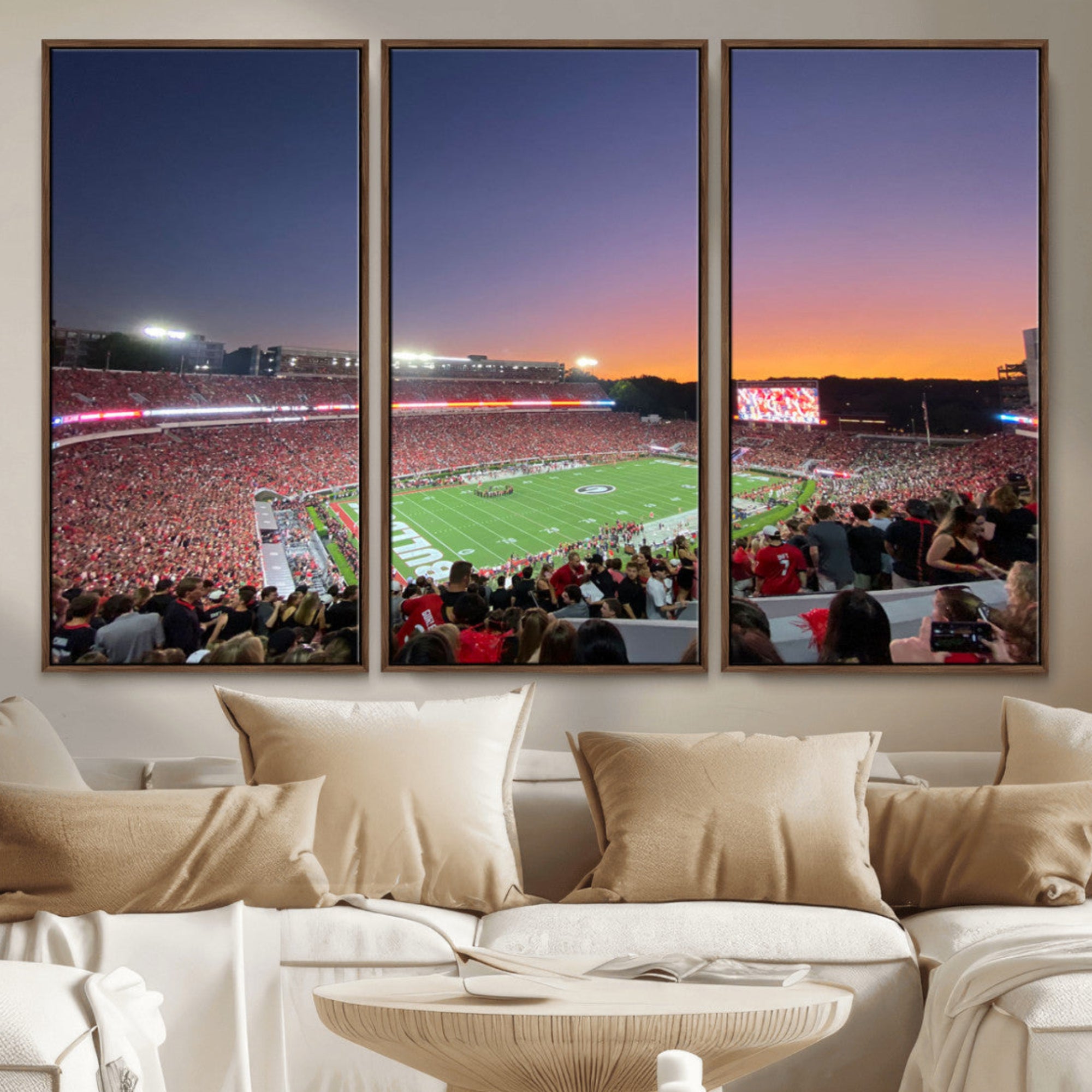 25139565-MGV-CV-48X32-3P-Dooley Stadium Wall Art, Sports Arena Canvas Print, Dooley Field Sanford Stadium Artwork for Home, Office