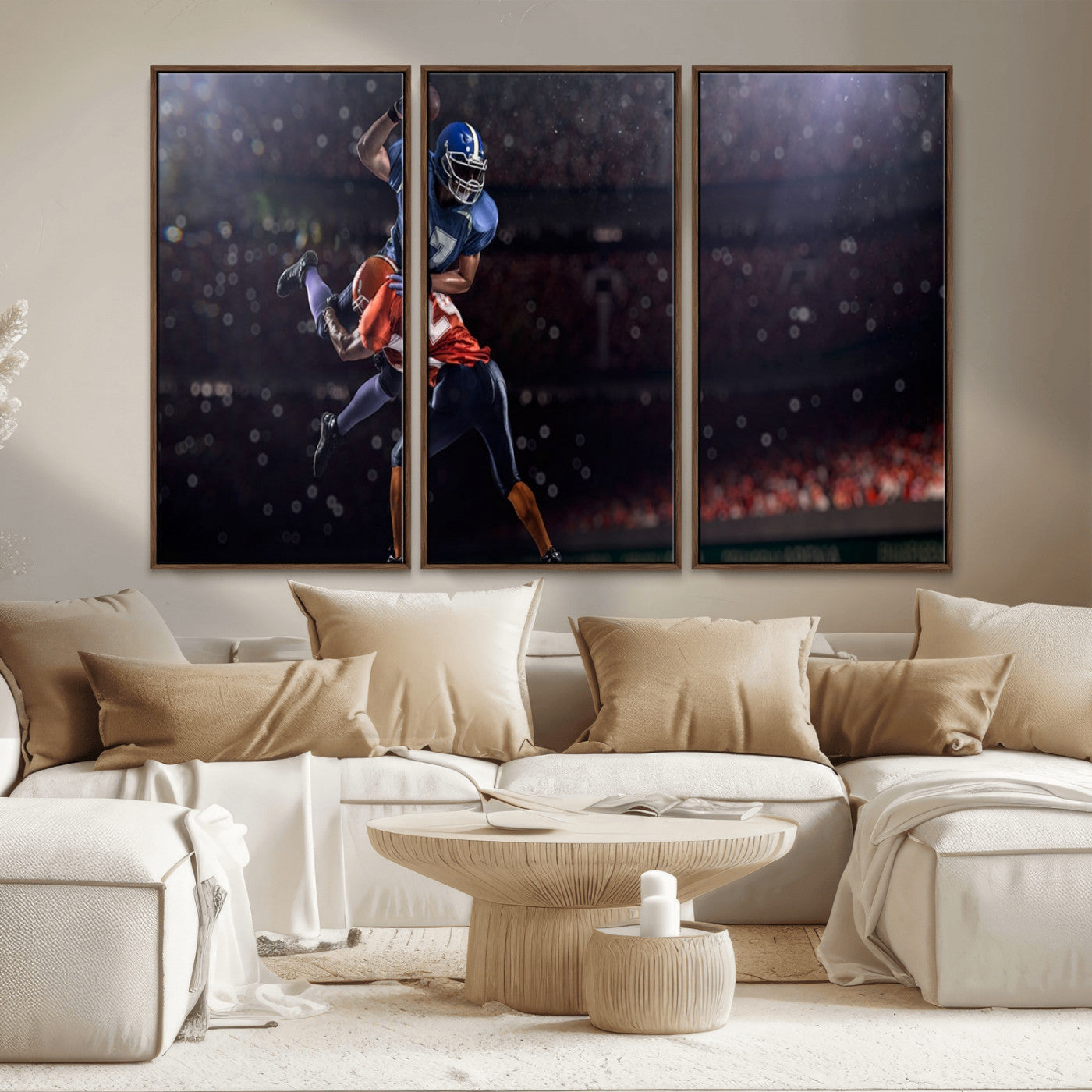 68009-MGV-CV-36X24-American Football Wall Art Canvas Print, Stadium Sport Wall Art Print