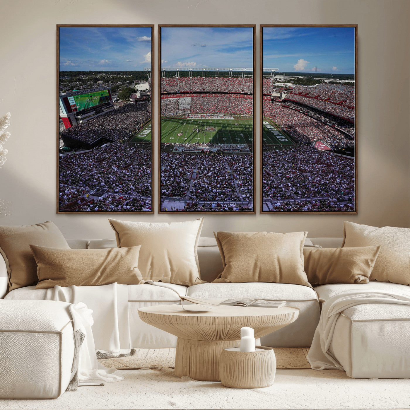 83382-MGV-CV-36X24-South Carolina Gamecocks Football Team Print - Columbia Williams-Brice Stadium Wall Art Canvas Print