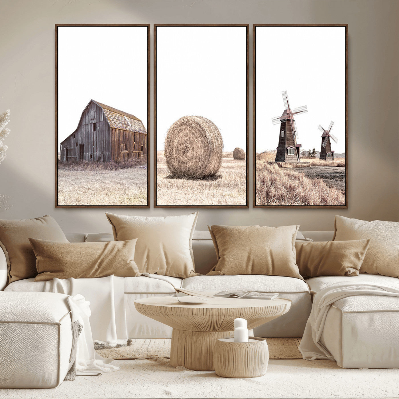 94971-MGV-CV-36X24-Farm Prints Set, Set of 3 Farmhouse Wall Art, Country House Decor
