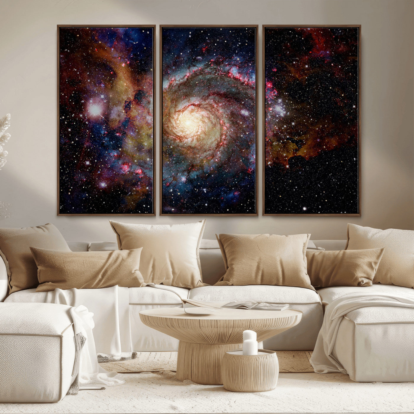 -Nebula and Galaxies in Space Wall Art Canvas Print, Spiral Galaxy Wall Art Canvas Print