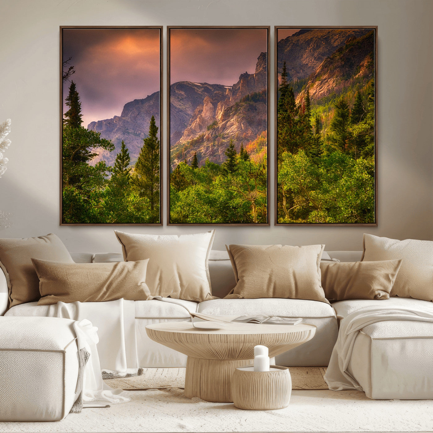 -Colorado Rockies Mountains Wall Art Canvas Print | Ready to Hang Framed Mountain Landscape