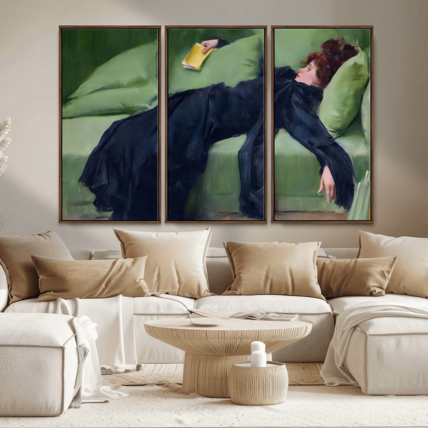 17725-MGV-CV-36X24-Decadent Girl by Ramon Casas Wall Art Canvas Print, Framed Decadent Girl Canvas Print