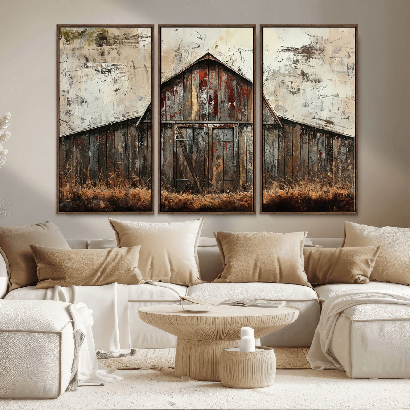 -Rustic Barn Wall Art | Farmhouse Wall Decor Canvas Print | Ready to Hang Barn Decor for Cabin or