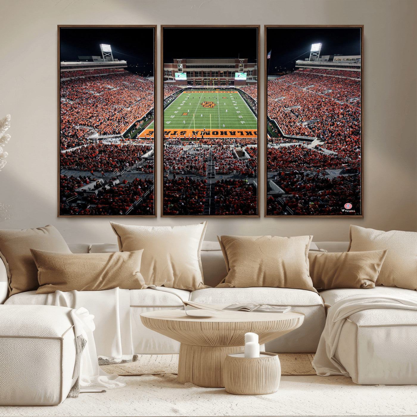 81675-MGV-CV-36X24-Boone Pickens Stadium Wall Art Oklahoma State Cowboys Print Framed Sports Canvas Art for Home, Office, Living Room