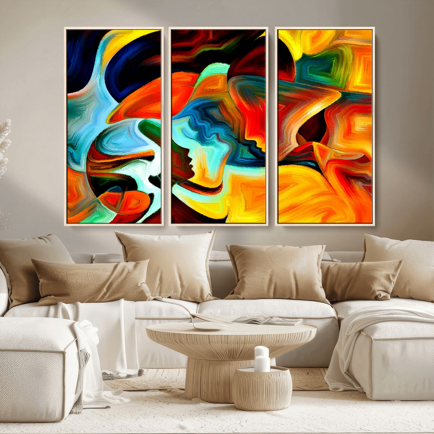 70242-MGV-CV-36X24-Human Love Figures Abstract Wall Art Canvas Print