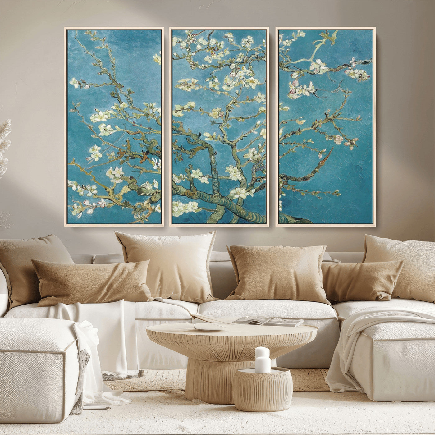 65607-MGV-CV-36X24-Vincent Van Gogh's Almond Blossom Abstract Wall Art Canvas, Van Gogh Almond Blossom Canvas Print